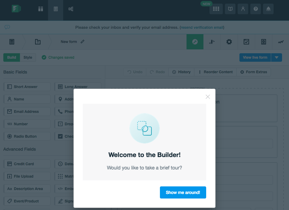 Formstack screenshot - Builder Tour